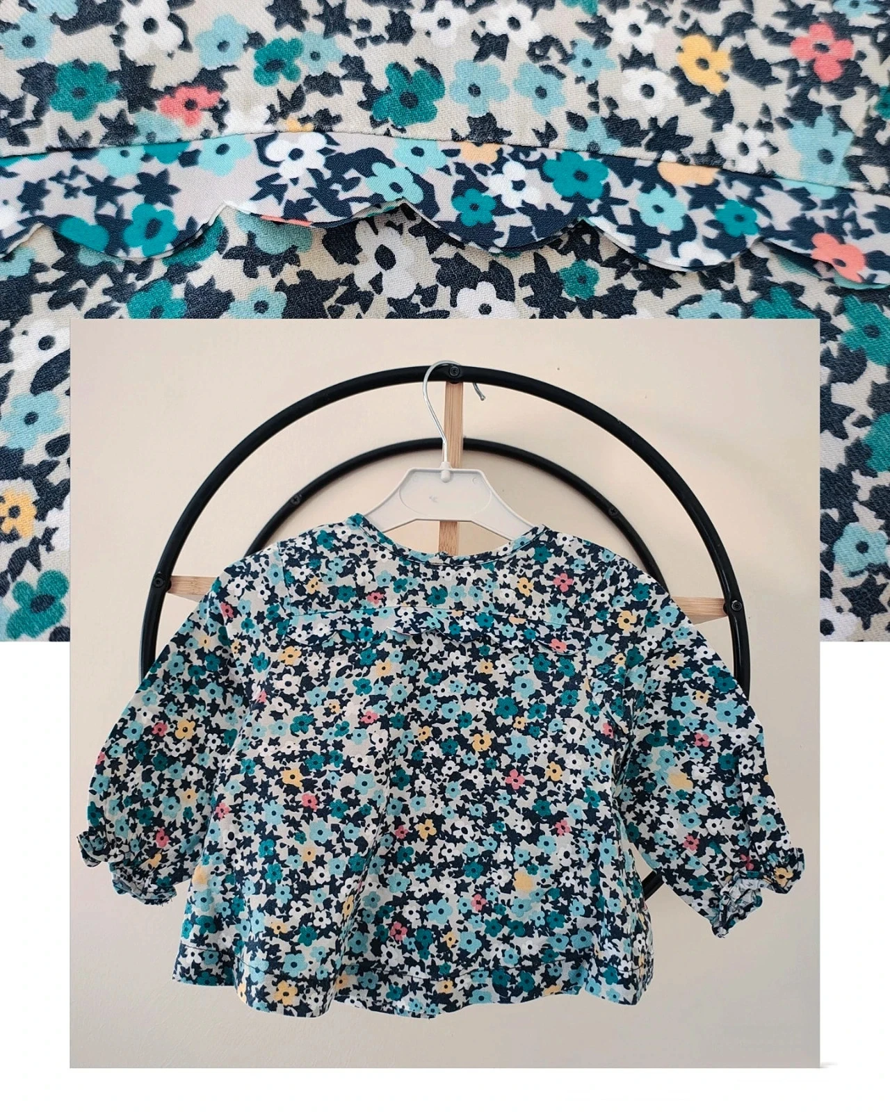 9 mois teeshirt blouse tape a l'oeil